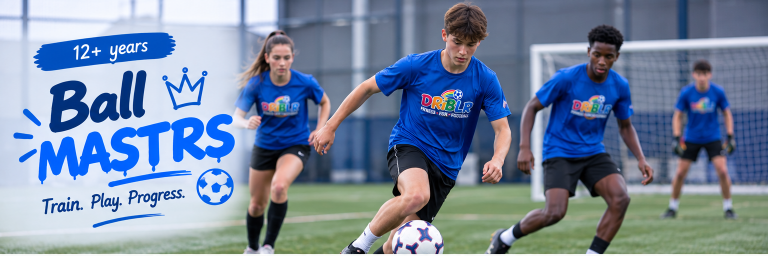 Ball MASTRS teenagers training on pitch