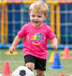Toddler running at Tiny DRIBLRS session
