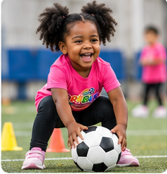 Girl with ball at Tiny DRIBLRS